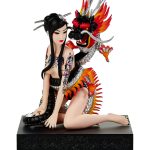 Dragon Girl Statue (Silver/Black)