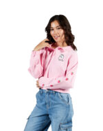 Strawberry Cat Cropped Polo Sweatshirt - Image 3