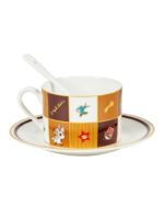 Happy Holidays Ceramic Cup and Saucer - Image 2