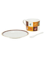 Happy Holidays Ceramic Cup and Saucer - Image 3