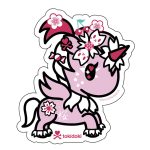 Cherry Blossom Unicorno Die Cut Sticker