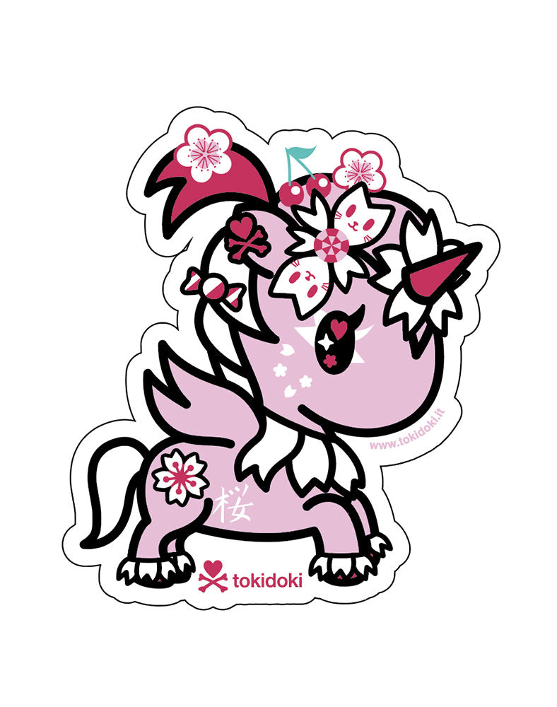 tokidoki-series-15-stickers-Cherry-Blossom Cherry Blossom Unicorno Die Cut Sticker - Image 1