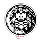 Sakura Double Skull Die Cut Sticker