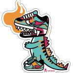 Teal King Kix Die Cut Sticker