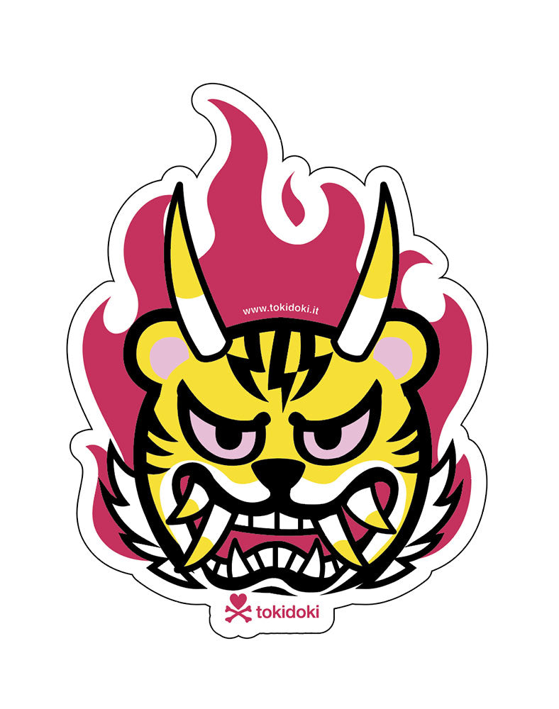 tokidoki-series-15-stickers-tigeroni-flames Tigeroni Flames Die Cut Sticker - Image 1