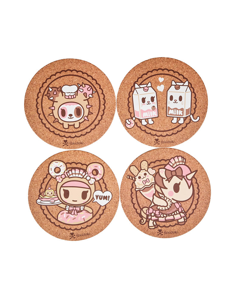 tokidoki-spring-2023-accessories-tokidoki-sweet-cafe-coaster-set-01 tokidoki Sweet Cafe Coaster Set (Set of 4) - Image 1