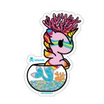 Dusty Pink Coral Mermicorno Die Cut Sticker