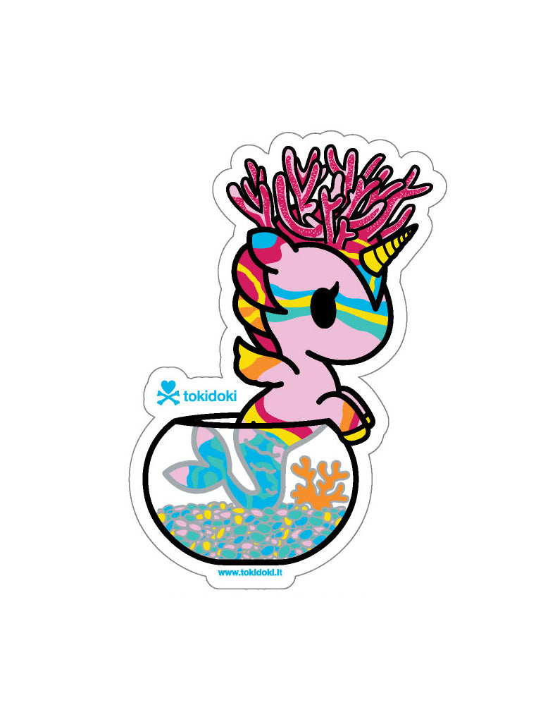 tokidoki-stickers-series-16-dusty-pink-coral Dusty Pink Coral Mermicorno Die Cut Sticker - Image 1