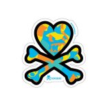 Heart and Crossbones Kaiju Camo Die Cut Sticker