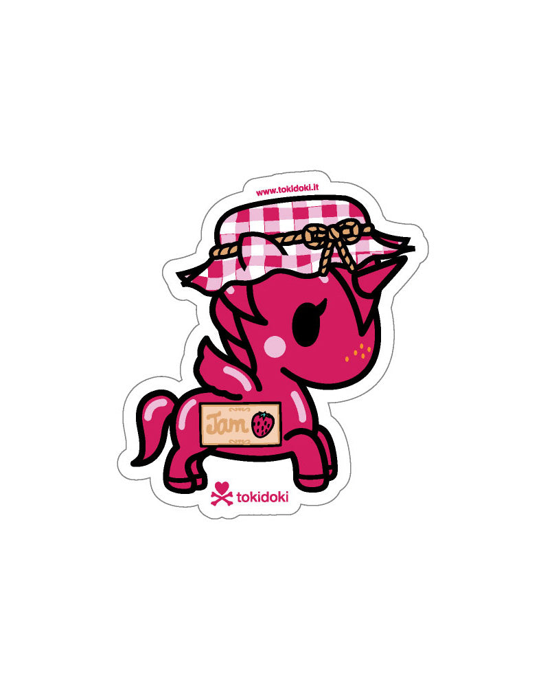 tokidoki-stickers-series-16-strawberry-jam Strawberry Jam Unicorno Die Cut Sticker - Image 1