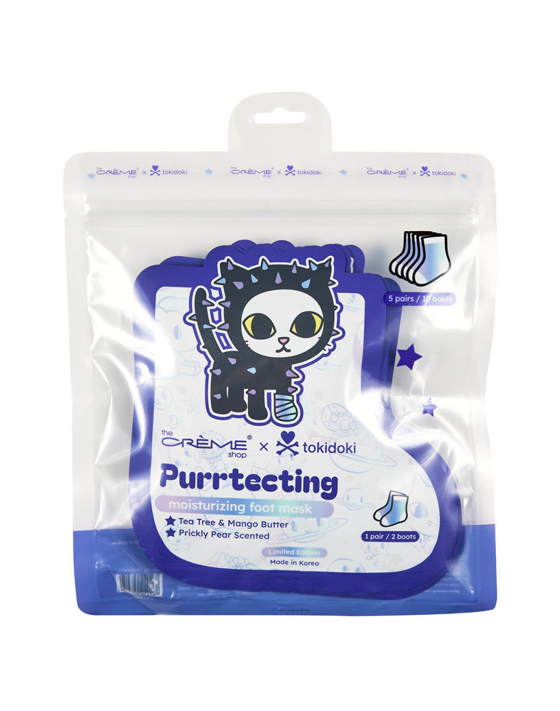tokidoki-the-creme-shop-purrtecting-moisturizing-foot-mask-01 The Crème Shop x tokidoki Purrtecting Foot Mask (Set of 5) - Image 1