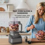 Ninja Food Processor, Professional Plus, 1000 Peak Watts, 4 Functions for Chopping, Slicing, Purees & Dough with 9-Cup Processor Bowl, 3 Blades, Food Chute & Pusher, Silver, BN601 - Image 6