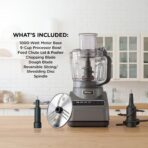 Ninja Food Processor, Professional Plus, 1000 Peak Watts, 4 Functions for Chopping, Slicing, Purees & Dough with 9-Cup Processor Bowl, 3 Blades, Food Chute & Pusher, Silver, BN601 - Image 9