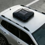 Automatic Retractable Car Cover with Solar Charging/Remote Control – All-Weather Waterproof, Windproof & Snowproof, Anti-Theft Alarm, for SUV Sedan, Outdoor Indoor Use Silver-2XL