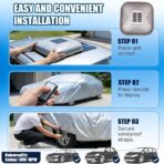 Automatic Retractable Car Cover with Solar Charging/Remote Control – All-Weather Waterproof, Windproof & Snowproof, Anti-Theft Alarm, for SUV Sedan, Outdoor Indoor Use Silver-2XL - Image 6