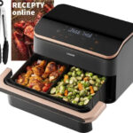Cosori Dual Blaze TwinFry Smart Dual-Basket Air Fryer (10L) — Modular Baskets + Tongs (Black)