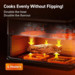 Cosori Dual Blaze TwinFry Smart Dual-Basket Air Fryer (10L) — Modular Baskets + Tongs (Black) - Image 4