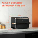 Cosori Dual Blaze TwinFry Smart Dual-Basket Air Fryer (10L) — Modular Baskets + Tongs (Black) - Image 10