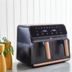 Neo Black Copper Gold Black Dual Twin Zone Double Drawer Electric Air Fryer | Black | - Image 3