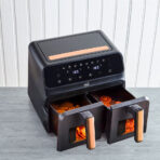 Neo Black Copper Gold Black Dual Twin Zone Double Drawer Electric Air Fryer | Black | - Image 7