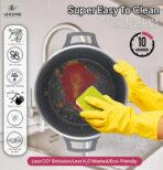 🍳 Ensemble de casseroles LIFE SMILE à texture granit (29 pièces) – Doté d'un revêtement antiadhésif multicouche en granit, 100 % sans PFOA ; comprend un ensemble complet d'ustensiles de cuisine et de friture. - Image 6